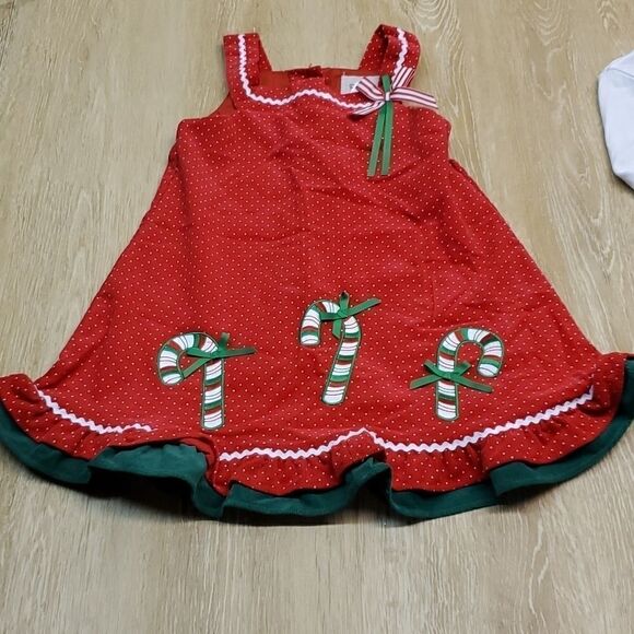 Girl's Rare Too!  Candy cane overall dress - Picture 3 of 10